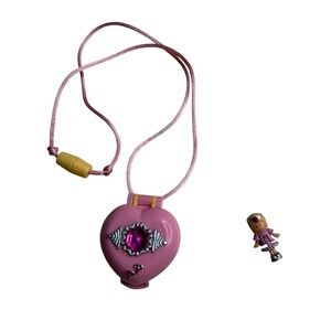 BLUEBIRD POLLY POCKET Heart Locket Pink 1992 Birthday Surprise Present Necklace
